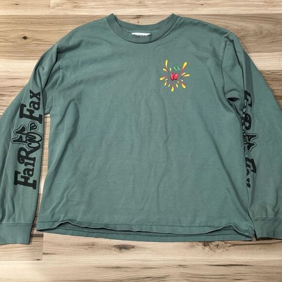 Cherry LA Fair Fax Long Sleeve Shirt Green Women’s Large - Picture 1 of 3